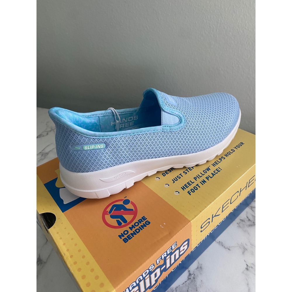 Skechers Hands Free Slip-ins Go Walk Arch Fit Joy Stefanie Blue 126303 Womens 5